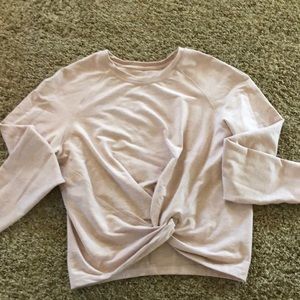 Soft pink Lulu Lemon crop/knitted sweatshirt